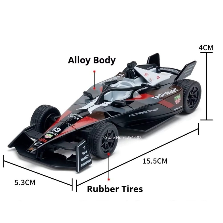 RMZ city Formel F1 Rennwagen-Modell, 1:32 Maßstab, Metall, Gummi, Rot - Bild 2