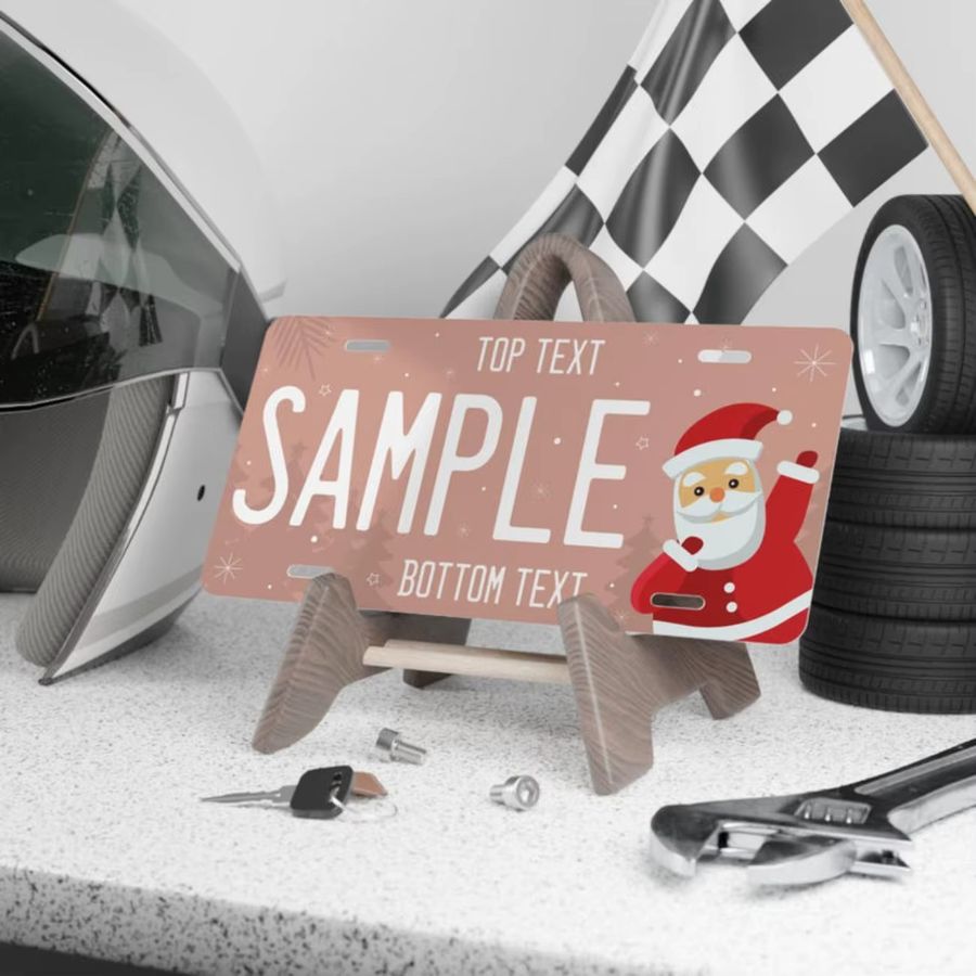 Personalisiertes Weihnachtsmann-Nummernschild von Hello Young in Schwarz als Wandkunst für Weihnachten - Bild 3