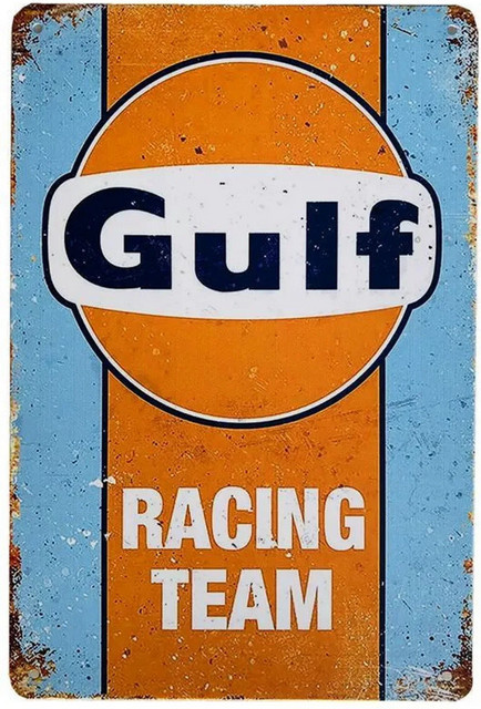 Retro Metallschilder Esso Gulf Camel Racing für deine Bar- und Garagendekoration als Wandkunst - Bild 1