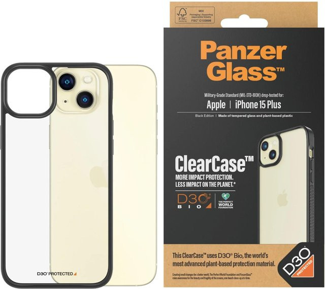 PanzerGlass Clear Case für iPhone 15 Plus in Schwarz und Transparent - Bild 1