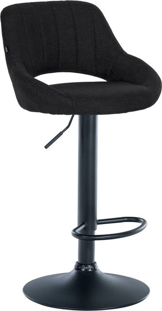 DELUKE Barhocker SEGAD mit Lehne, Stoff und Metall, Schwarz, B/T/H: 46,5 x 48 x 85 cm - Bild 1