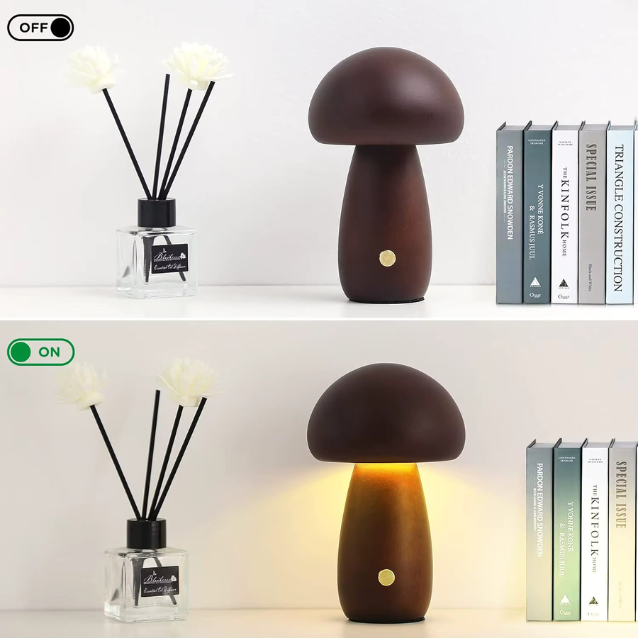 DBF Pilz-Tischlampe wiederaufladbar und dimmbar als tragbares Nachtlicht für dein Schlafzimmer oder den Nachttisch - Bild 6