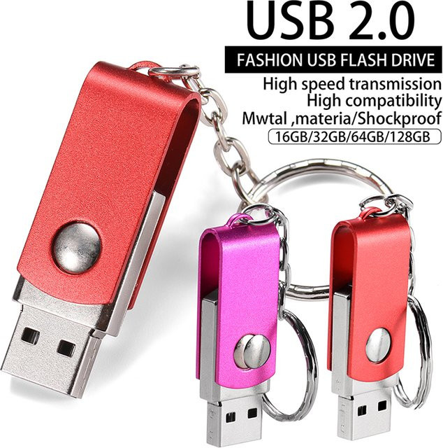 JASTER Mini-Schlüssel USB-Stick aus Metall mit USB-A Anschluss in Rot - Bild 1