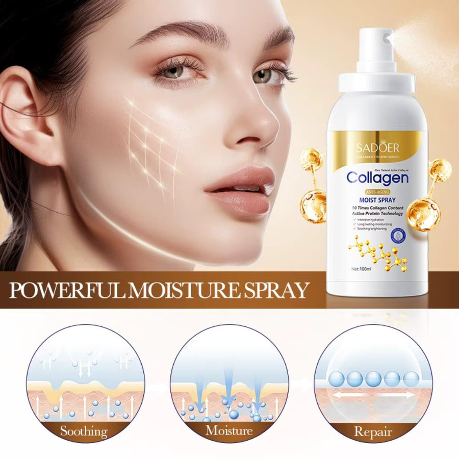 SADOER Kollagen Feuchtigkeitsspray, 100 ml, Gesicht & Körper - Bild 3