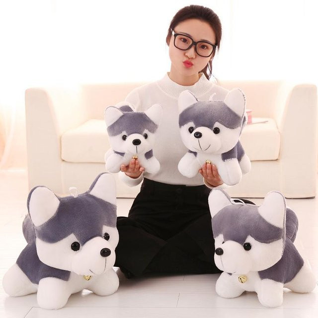 Joyful toys Grauer Plüsch-Husky, Weiche Hundeplüschpuppe, 25 cm - Bild 1
