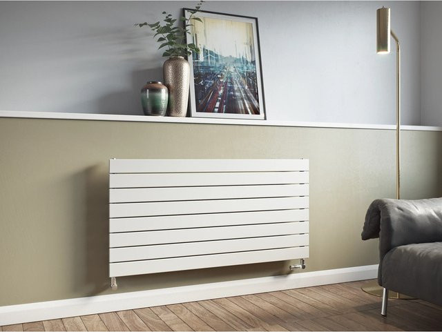 Ximax P1 Designheizkörper aus Stahl, Weiß, B: 120 cm, H: 52 cm, T: 6,5 cm - Bild 1