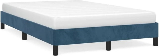 vidaXL Bettgestell aus Samt in Dunkelblau, B/T/H: 120 x 200 x 123 cm - Bild 1