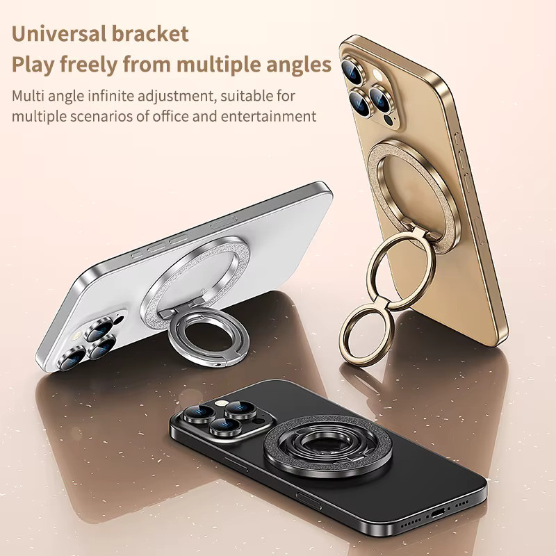 WSSHE Magnethalter für Mobiltelefone, schillernder klappbarer Ringhalter und doppelseitiger Magnetständer in Gold - Bild 2
