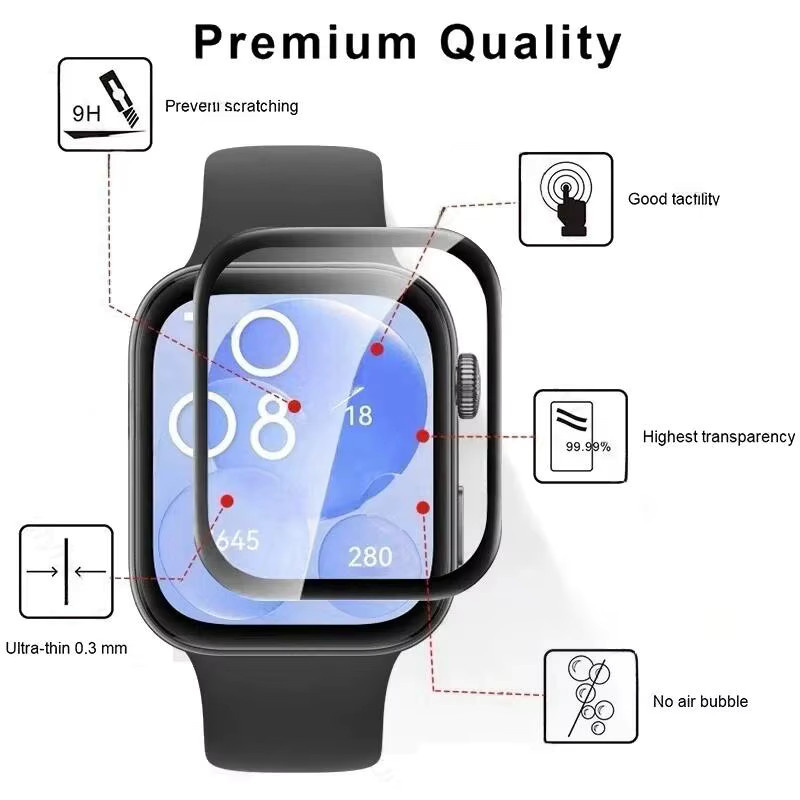 Displayschutzfolien Huawei Watch Fit 3, Silikon, transparent, Unisex - Bild 4