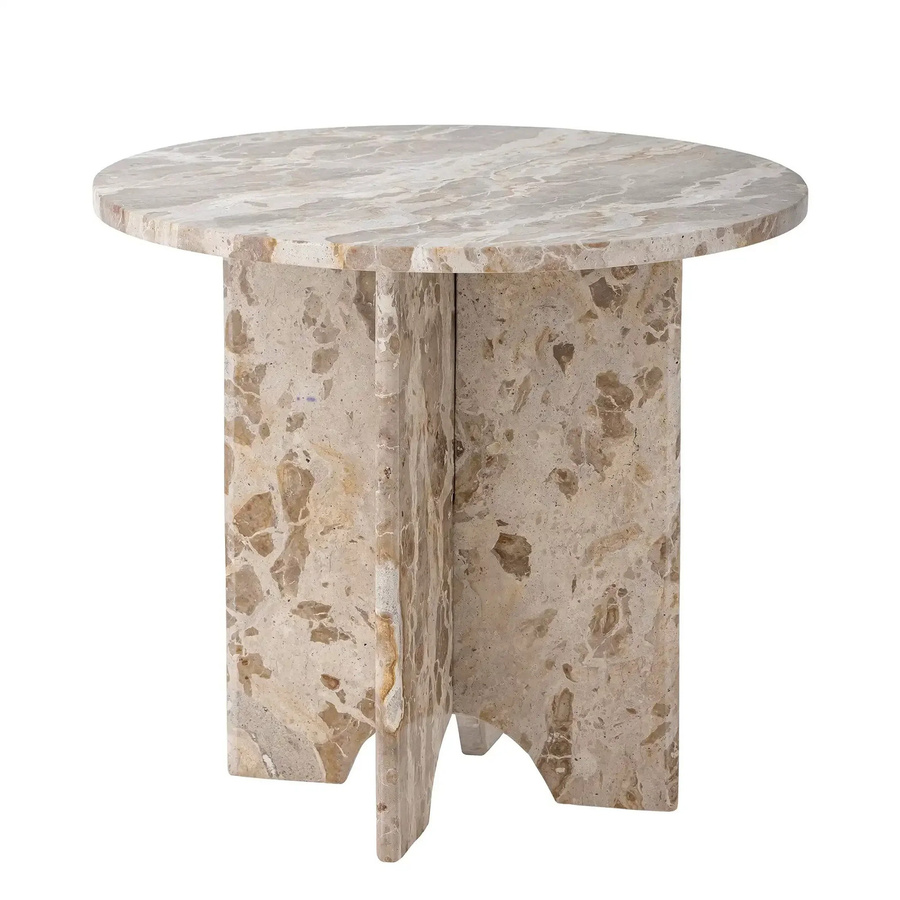 Bloomingville Beistelltisch Jasmia aus Marmor in Braun, rund und skandinavisch im Design - Bild 1