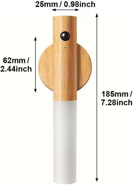YJMP Super Lighting LED Nachtlicht mit PIR Bewegungssensor, magnetisch und wiederaufladbar, warmweiß, Farbe: Weiß - Bild 1