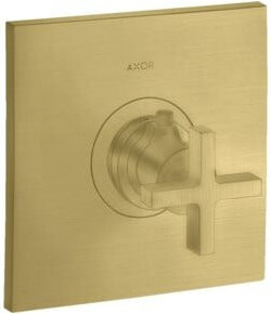 Hansgrohe Axor Citterio Duschset mit Thermostat und Kreuzgriff in Brushed Brass - Bild 1