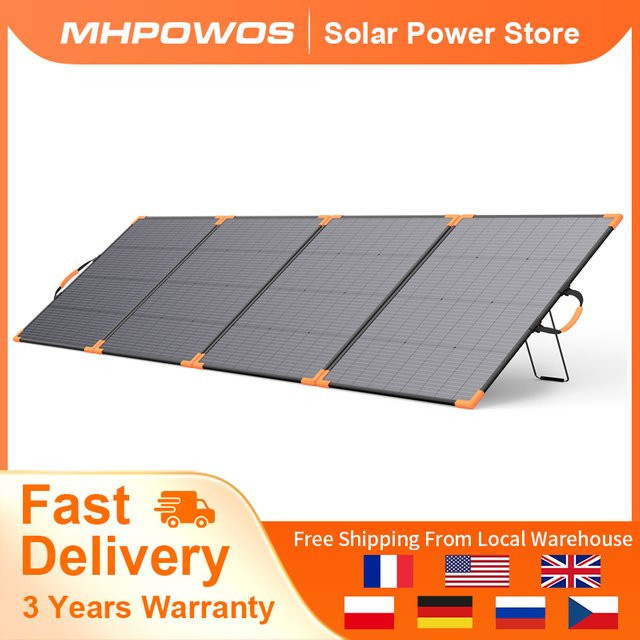 MHPOWOS Bifaziales Solarmodul 400W Tragbares Faltbares Solarladegerät mit ETFE-Beschichtung in Schwarz - Bild 1