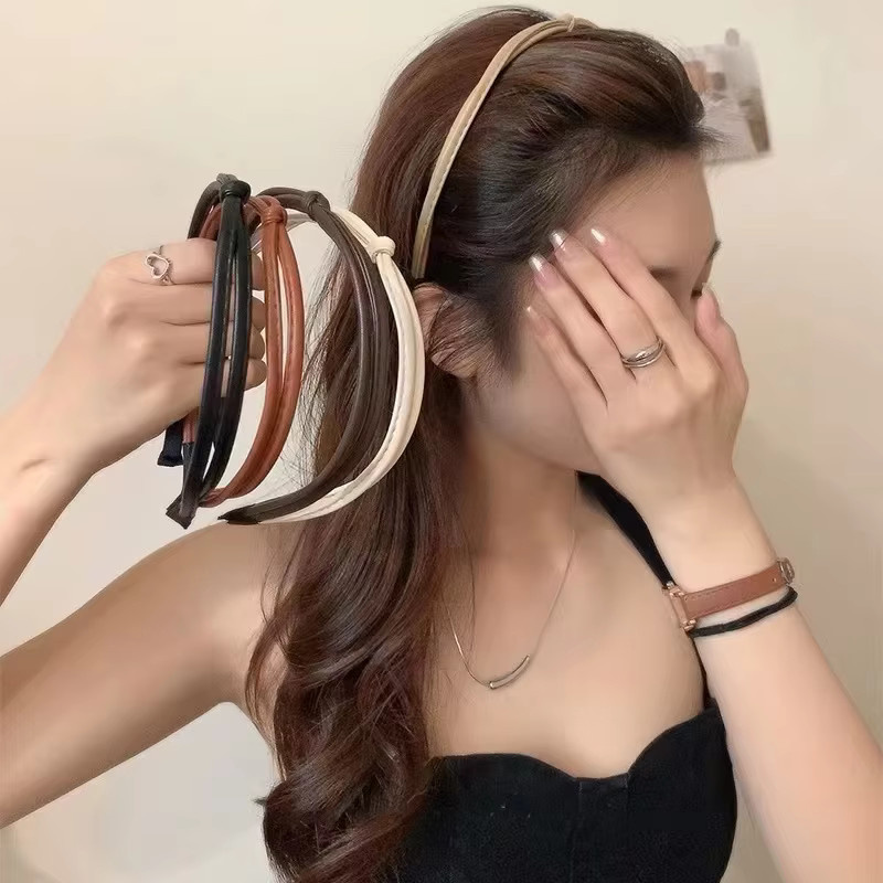 ZYFHTT Stirnband aus PU-Leder für Damen - Bild 2
