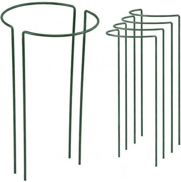 TTL GARDEN Strauchstütze Pflanzenhalter aus Metall in Grün, 4er Set, Höhe: 100 cm, Breite: 40 cm - Bild 1