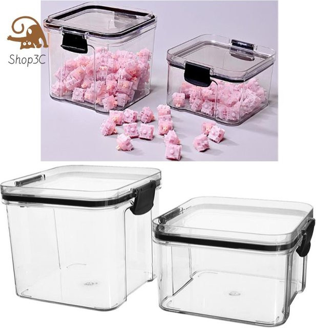 Transparente Aufbewahrungsbox aus Polycarbonat für mechanische Tastatur-Schalter, Volumen: 460 ml oder 700 ml - Bild 1