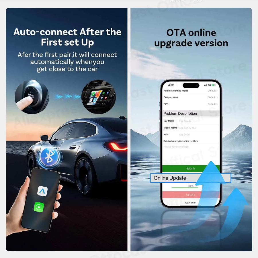 Ottocast Express Mini Gem Cube 3.0 Adapter für kabelloses CarPlay und Android Auto USB-Dongle - Bild 5