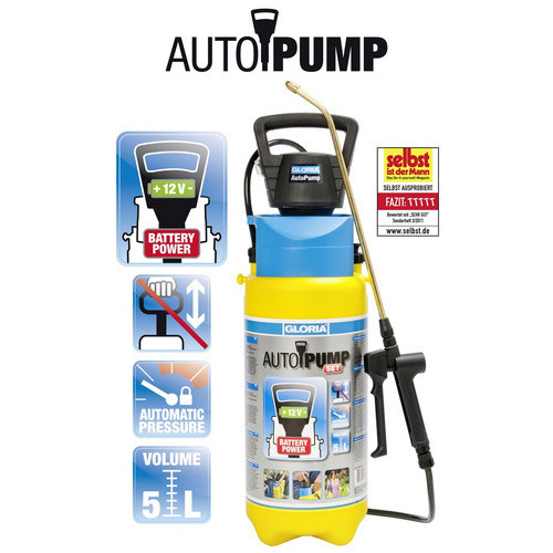 Gloria AutoPump Set Akku-Drucksprühgerät mit 5 l Füllinhalt in Gelb - Bild 2