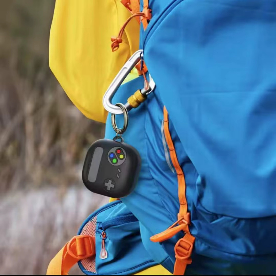 Silikon-Ohrhörer-Hülle mit Spielekonsolen-Muster und Haken für Samsung Galaxy Buds Live, Buds Pro, Buds 2, Buds 2 Pro und Buds FE in Grau - Bild 4