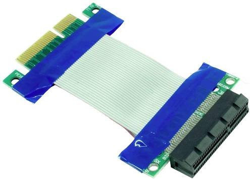 Inter-Tech Riser Card Extender PCIe x4 Kabel in Multicolour, Länge: 5 cm - Bild 1