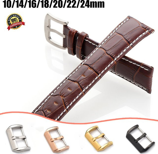 CAOWTAN Uhrenarmband-Verschluss, Edelstahl, Leder, Silber - Bild 1