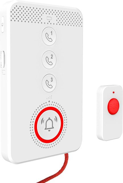 Neoglint Drahtloses Pager-Rufsystem mit 4G-Sprachnotruf und SOS-Notruftaste in Weiß - Bild 1
