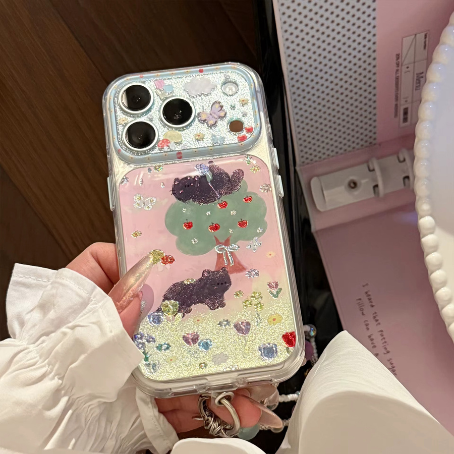 3D-vergoldete Handyhülle mit Schmetterlings-Schleifen-Design für Apple iPhone 13 bis iPhone 17 Pro Max in Gold und Multicolour - Bild 3