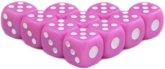 Binchi Keji Travel D6 Glücksspiel Kleine Würfel, 10-teiliges Set, rosa - Bild 1