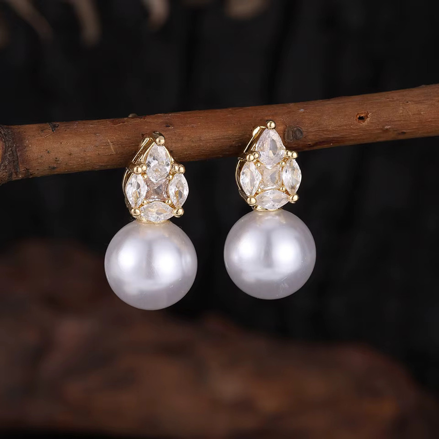 ZAKOL Ohrstecker, Zirkonia, Perle, Gold, Damen - Bild 2