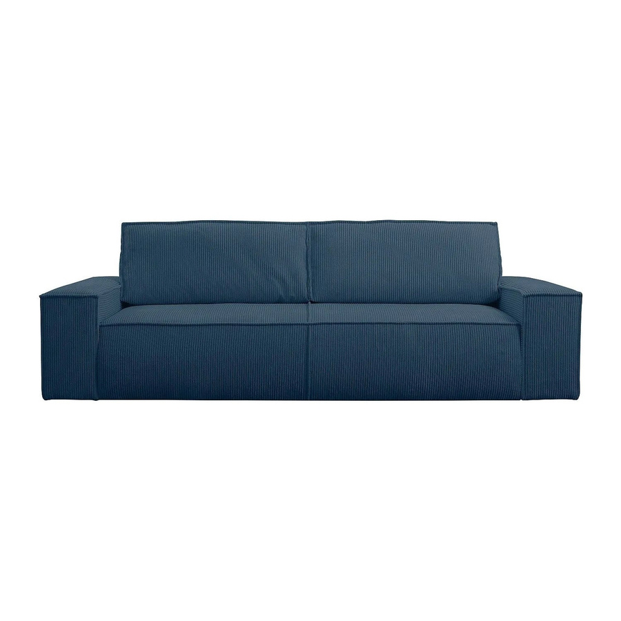 Schlafsofa Amelia Vente-unique in Blau mit Cord-Bezug und Armlehnen, Breite: 257 cm - Bild 2