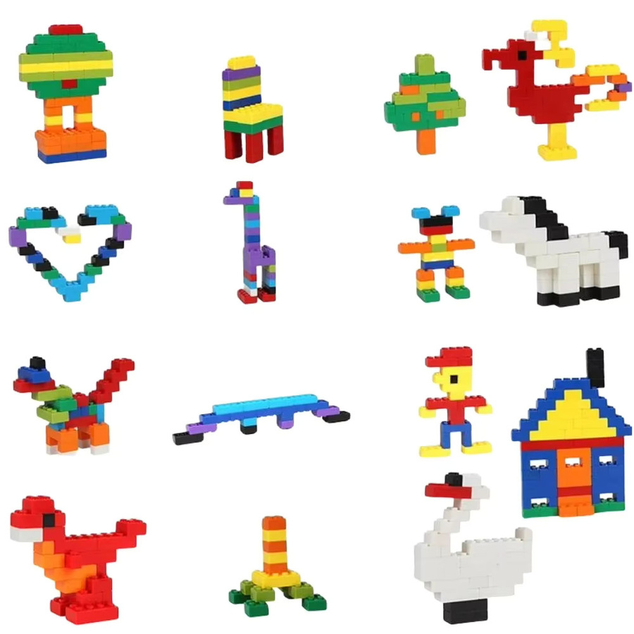 Stemedu Mini-Bricks Bausteine Set in Braun und Mehrfarbig, Kreatives DIY Spielzeug aus Kunststoff für Kinder - Bild 3