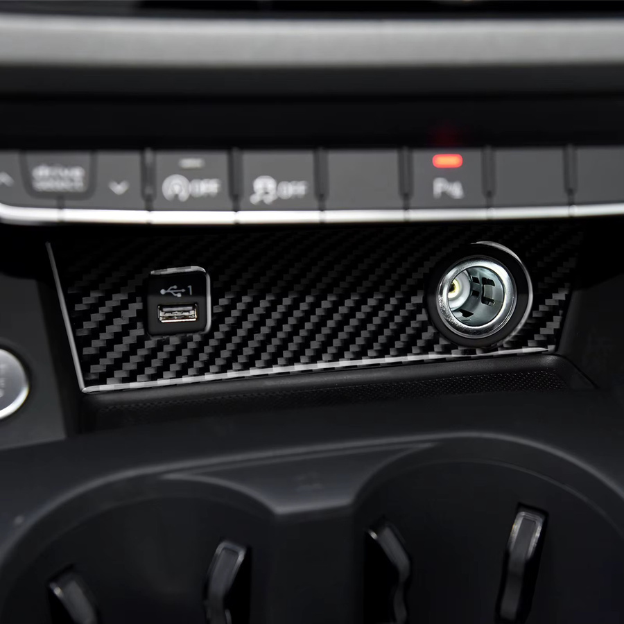 Hengyueshang Carbon Faser Aufkleber für die Auto Mittelkonsole passend für Audi A4 S4 RS4 A5 S5 RS5 (2016-2026) in Schwarz - Bild 3