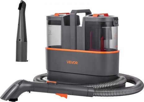 VEVOR Teppichreinigungsmaschine tragbarer Polsterreiniger mit 1,5 l Frischwassertank und 0,8 l Schmutzwassertank für Teppich, Couch und Auto in Grau und Orange - Bild 1