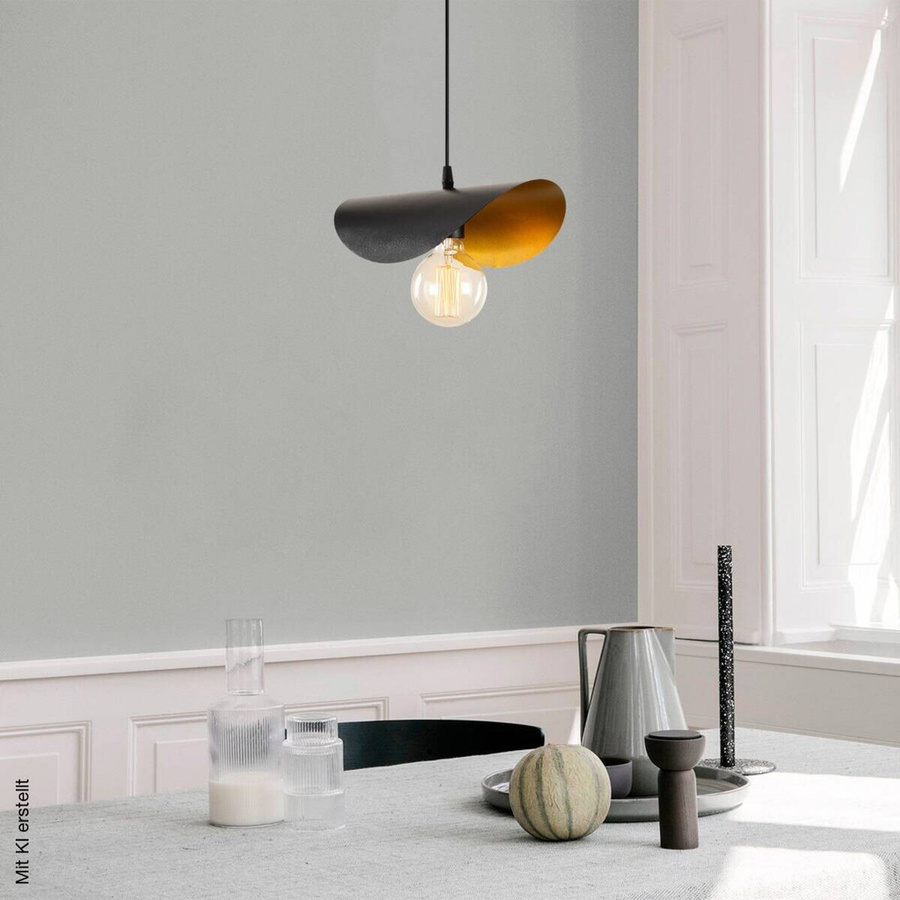 Opviq Pendelleuchte Sivani modern in Schwarz und Gold, E27, B/H/T: 30 x 106 x 17 cm - Bild 3
