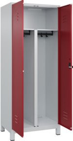 C+P PSA Doppel-Spind Classic PLUS mit 2 Abteilen, grau/rot, B/T/H: 195 x 80 x 50 cm, mit Sicherheits-Drehriegel und Füßen - Bild 1