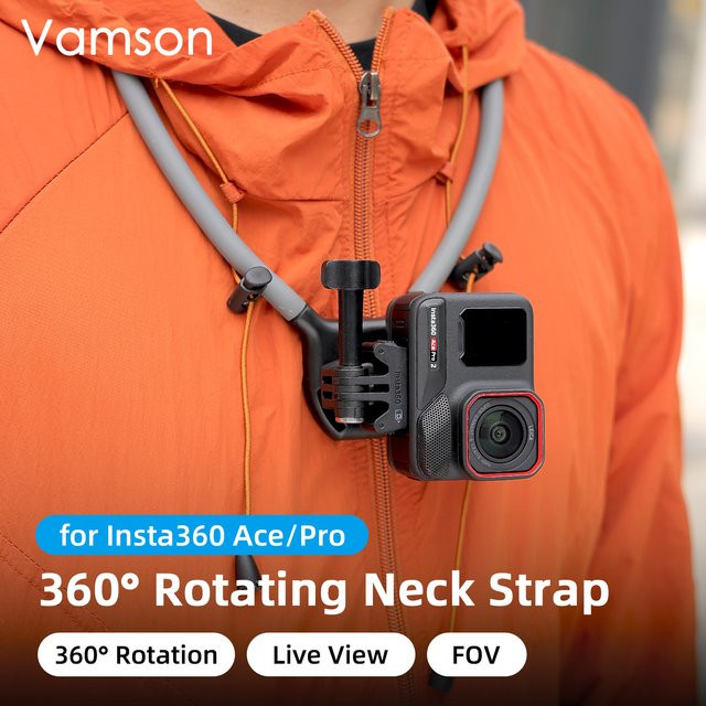Vamson 360 Grad rotierende Halterung aus Silikon für Insta360 Ace, Ace Pro und Ace Pro 2 zur Unterstützung von horizontalen und vertikalen Aufnahmen - Bild 1