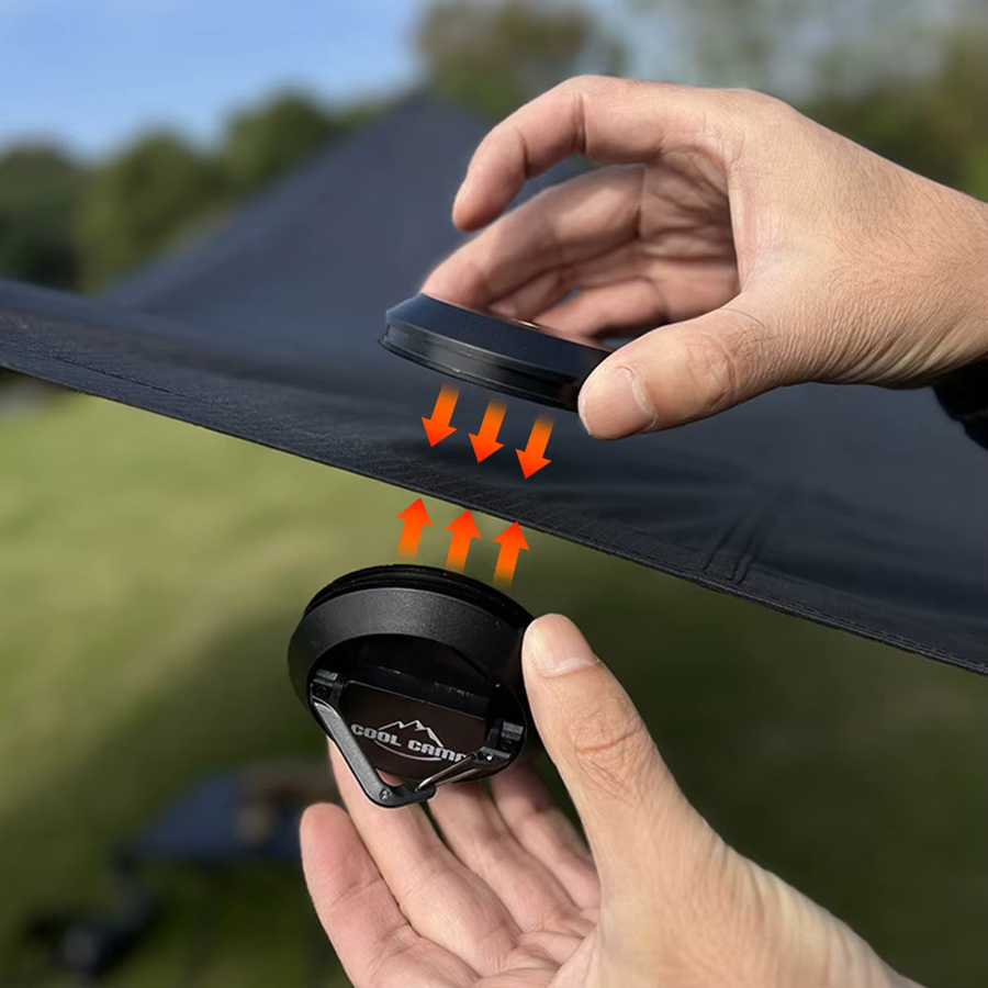 APWIKOGER Magnetischer Zelthaken in Schwarz, erweiterbarer Kleiderbügel mit robustem Erdmagnet für Outdoor-Camping-Überdachungen - Bild 5