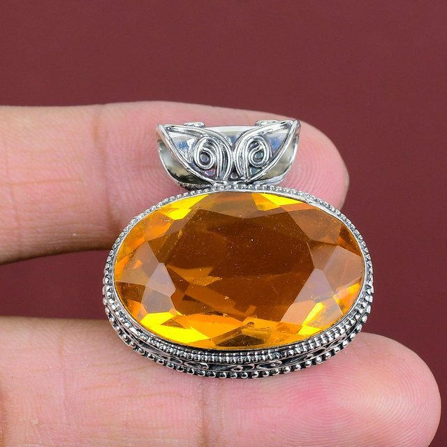 Jewel Paradise Anhänger Citrin, 925 Silber, Vintage, Unisex - Bild 1