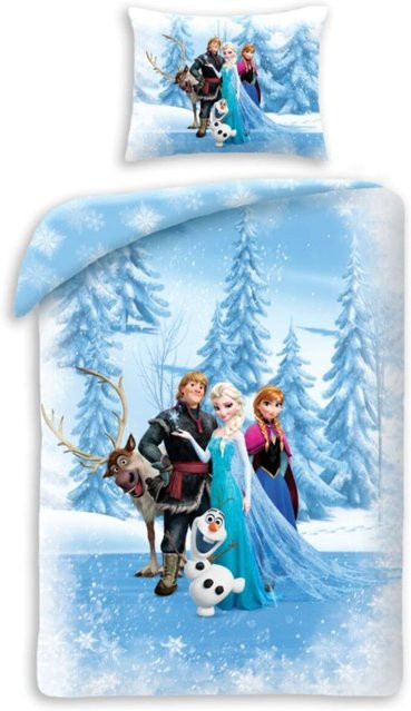 Disney Frozen Bettwäsche aus Baumwolle mit Bettbezug und Kissenbezug, Blau/Mehrfarbig, B/H: 140 x 200 cm - Bild 1