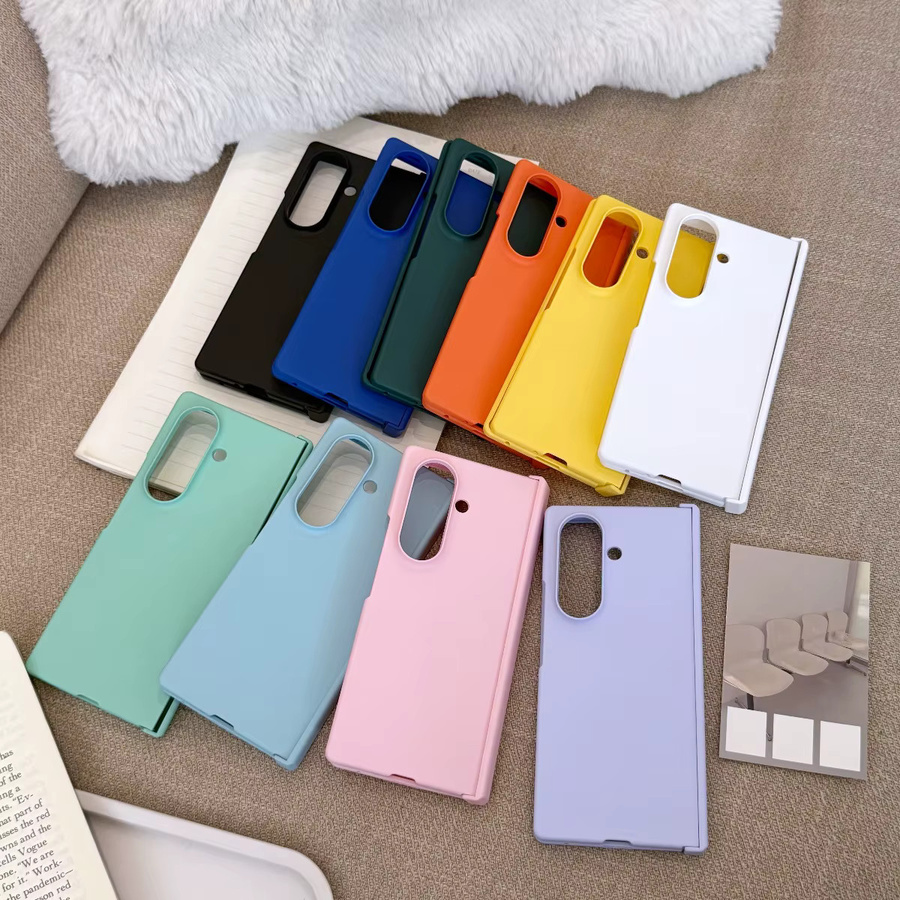 Einfarbige Macaron Handyhülle für Samsung Galaxy Z Fold 7 6 5 4 3 5G mit Scharnier-Schutz in Grün - Bild 2