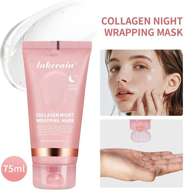 Collagen-Nachtmaske, 75 ml, mit Hyaluronsäure und Vitamin C - Bild 1
