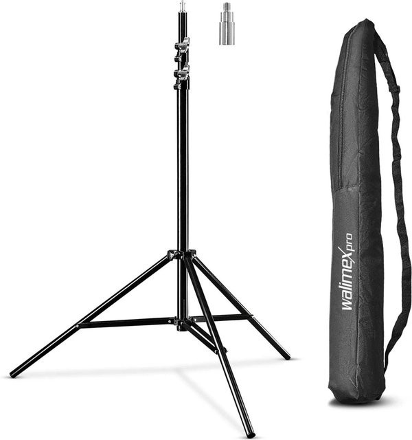Walimex Pro Wt-806 Lampenstativ in Schwarz aus Metall, Höhe: 256 cm - Bild 1