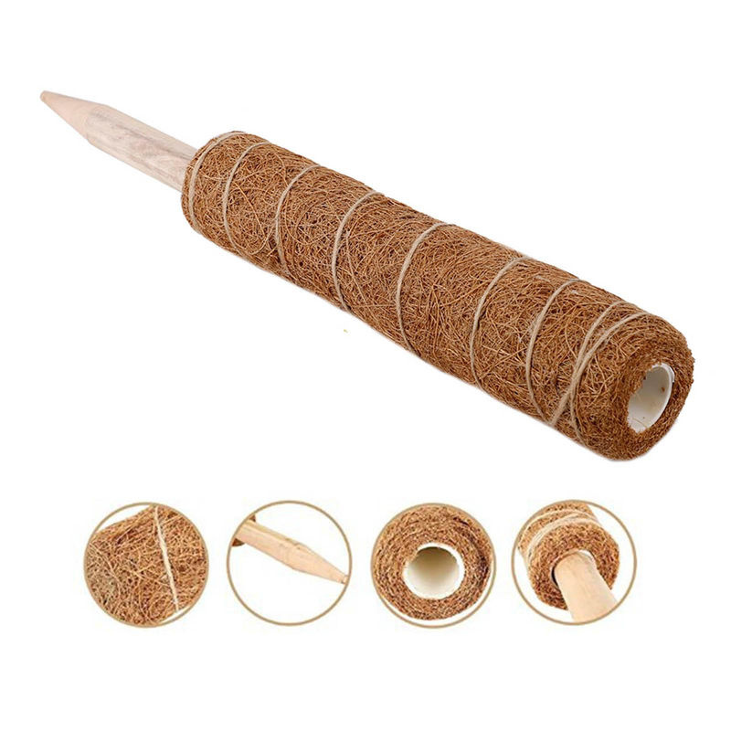 3er Set Tooarts Kokospalmenstock aus Holz als Pflanzenkletterhilfe für Zimmerpflanzen in Braun - Bild 2