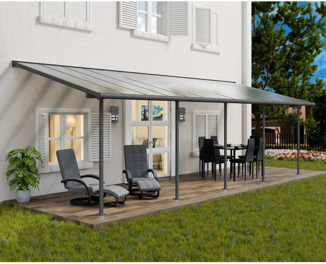 Palram - Canopia Terrassenüberdachung Sierra in Grau mit Polycarbonat-Dach und Aluminiumrahmen, B: 860 cm, T: 295 cm - Bild 1