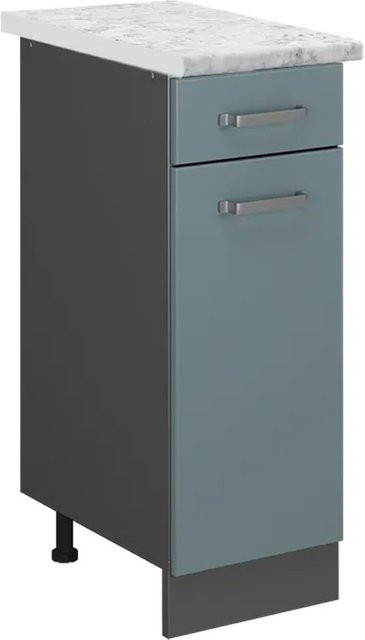 Vicco R-Line Schubladenschrank für die Küche in Blau-Grau mit Marmor-Optik, Breite: 30 cm - Bild 1
