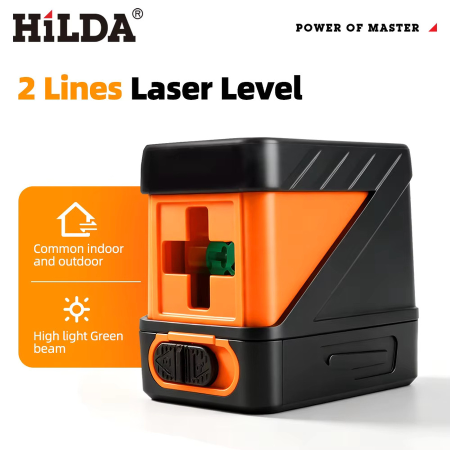 HILDA Mini Grüner Laser-Nivellierer Tragbarer Kompakter Selbstnivellierender Kreuzlinienlaser für DIY-Baumessungen - Bild 2