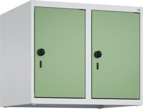 C+P Aufsatzschrank 7035/6011 mit Sicherheits-Drehriegel und 2 Abteilen, B/T/H: 50 x 60 x 50 cm, Stahl, Lichtgrau/Resedagrün - Bild 1