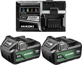 HiKOKI Akku-Set bestehend aus 2 Akkus 18V 5,0 Ah BSL1850MA und Ladegerät UC18YSL3 in Schwarz - Bild 1