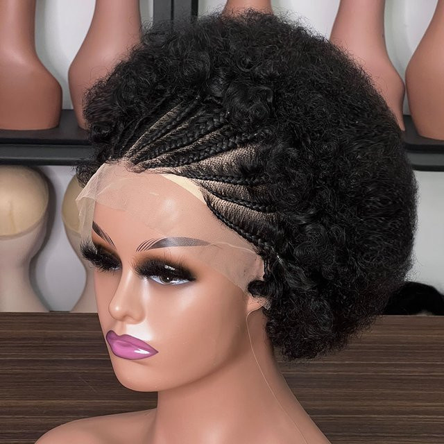 Dula A Hair Echthaar Perücke, Cornrow Afro Spitze Frontal, Damen - Bild 1