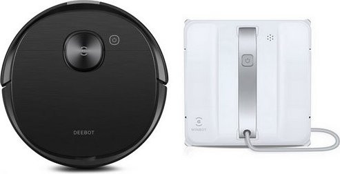 ECOVACS Deebot T8 AIVI Saugroboter mit W880 Station in Schwarz und Weiß - Bild 1